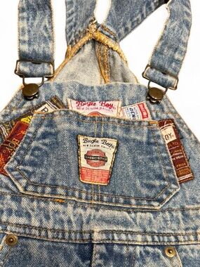 Vintage Bugle Boy Patched Denim Overalls